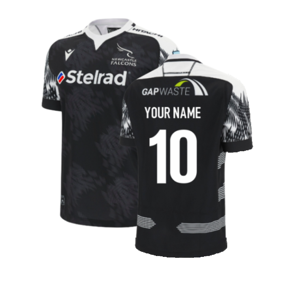 2023-2024 Newcastle Falcons Home Poly Rugby Shirt (Your Name) Product - Hero Shirts Macron   