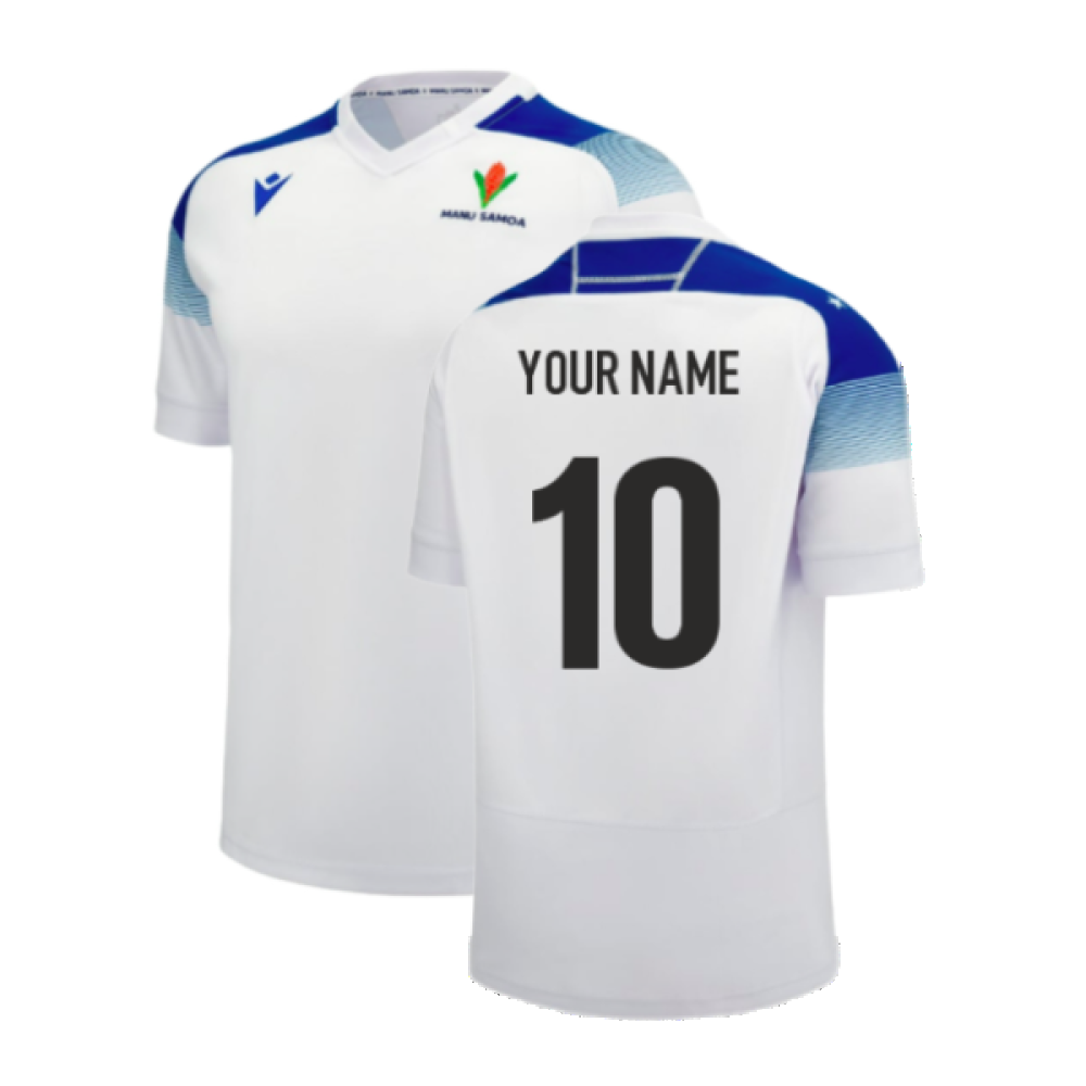 2023-2024 Samoa Rugby Away Replica Shirt (Your Name) Product - Hero Shirts Macron   