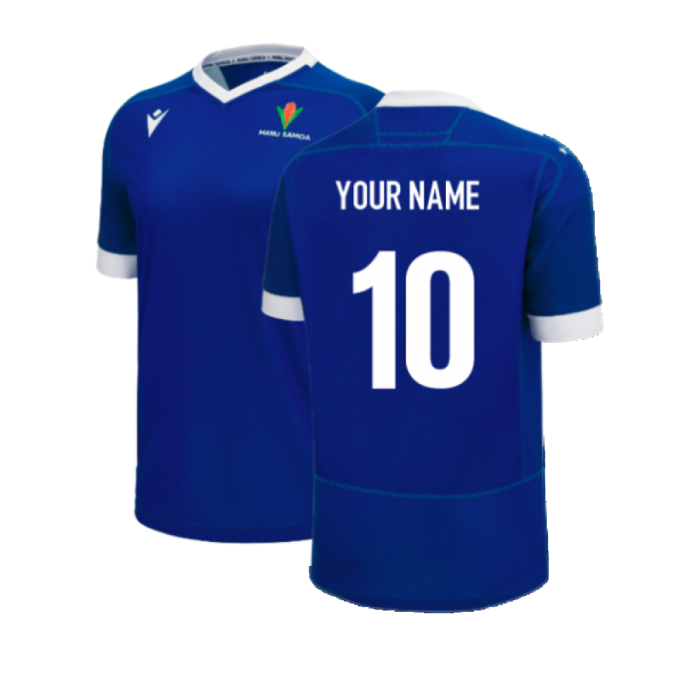 2023-2024 Samoa Home Rugby Poly Replica Shirt (Your Name) Product - Hero Shirts Macron   