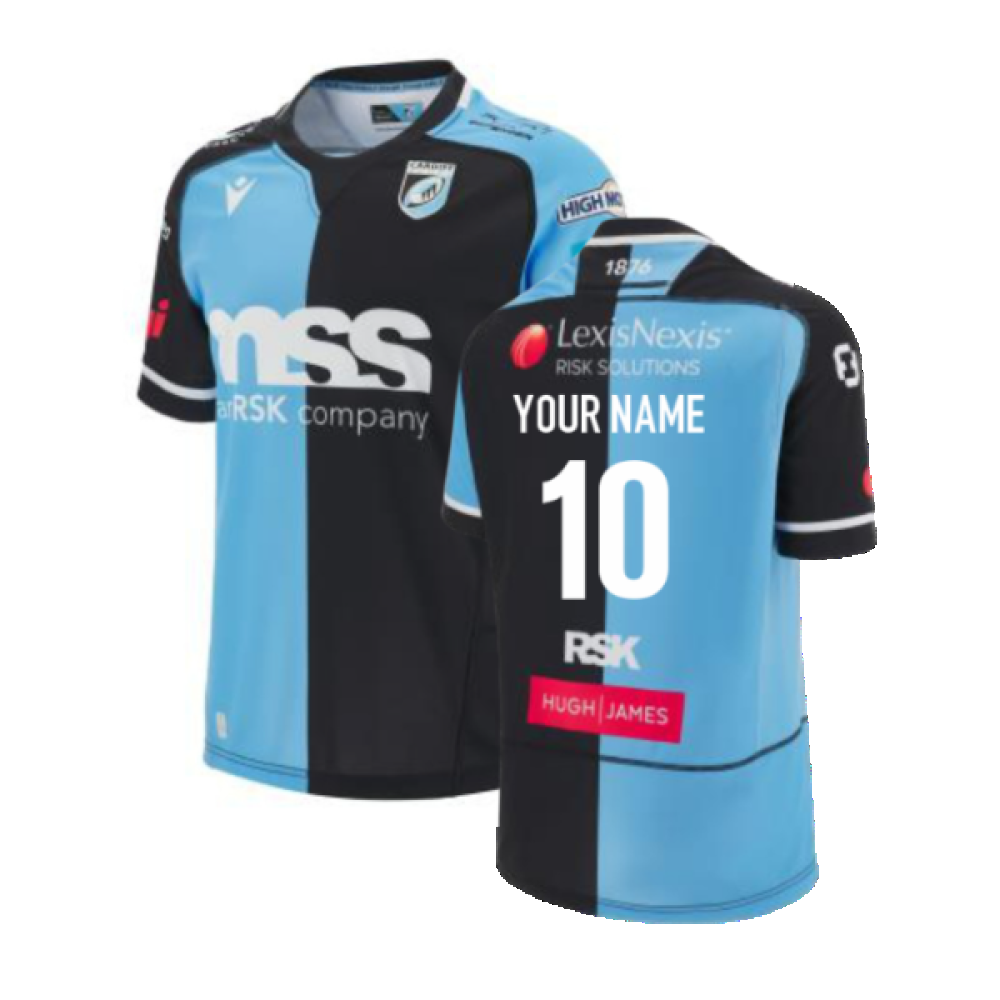 2023-2024 Cardiff Blues Home Rugby Shirt (Your Name) Product - Hero Shirts Macron   
