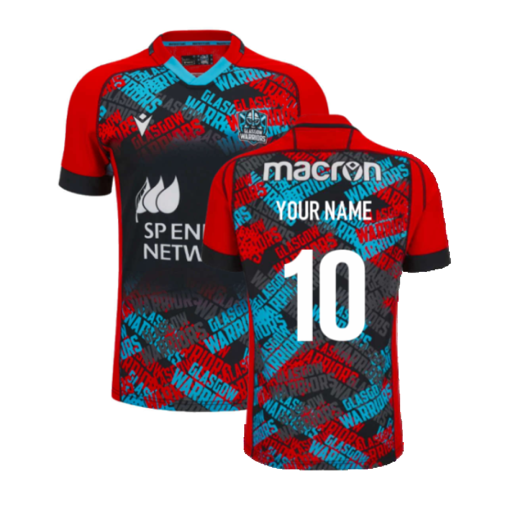 2023-2024 Glasgow Warriors Training Rugby Shirt (Your Name) Product - Hero Shirts Macron   