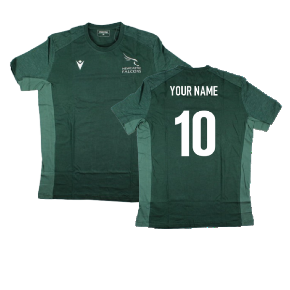 2023-2024 Newcastle Falcons Travel Player T-Shirt (Your Name) Product - Hero Shirts Macron   