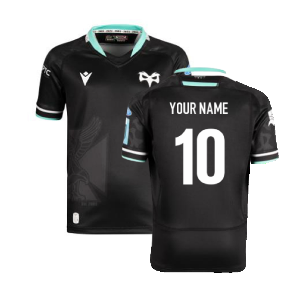 2023-2024 Ospreys Rugby Home Poly Replica Shirt (Kids) (Your Name) Product - Hero Shirts Macron   