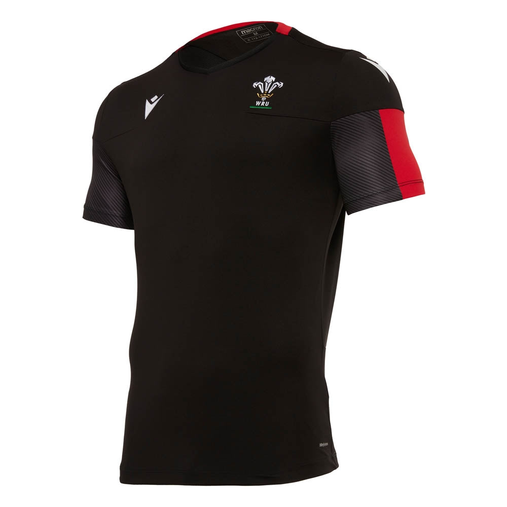 2020-2021 Wales Poly Dry Training Shirt (Black) Product - Training Shirts Macron   