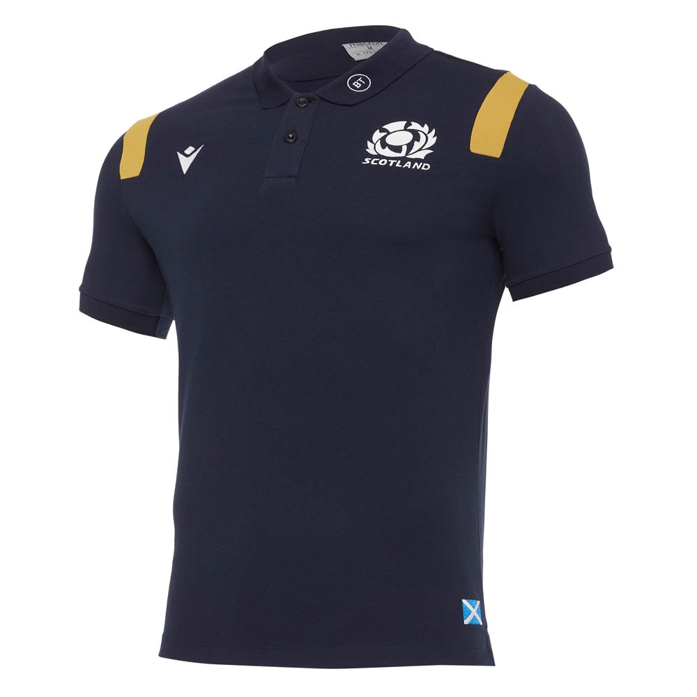 2020-2021 Scotland Official Polycotton Polo Shirt (Navy) Product - Polo Shirts Macron   