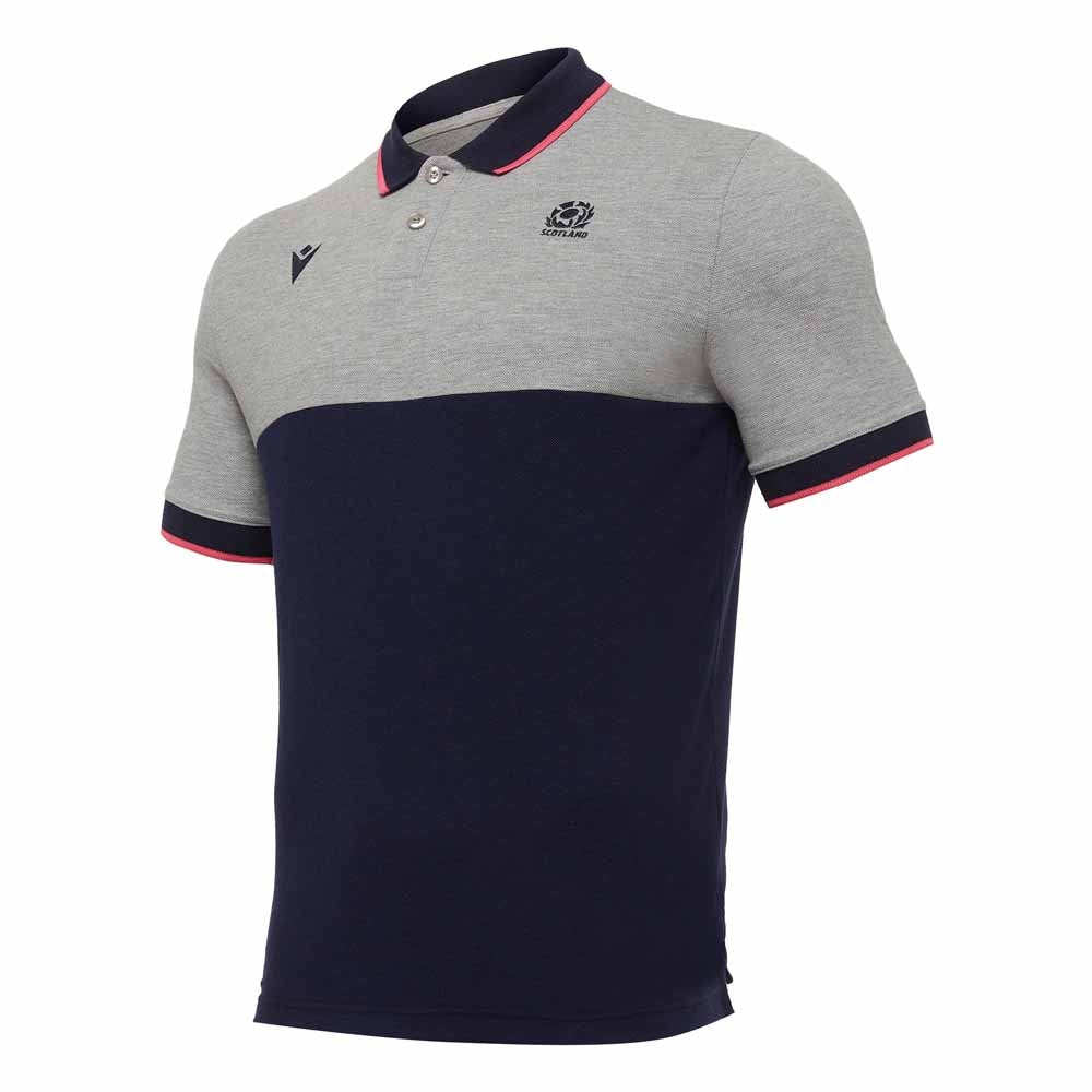 2020-2021 Scotland Leisure Polycotton Polo Shirt (Grey) Product - Polo Shirts Macron   