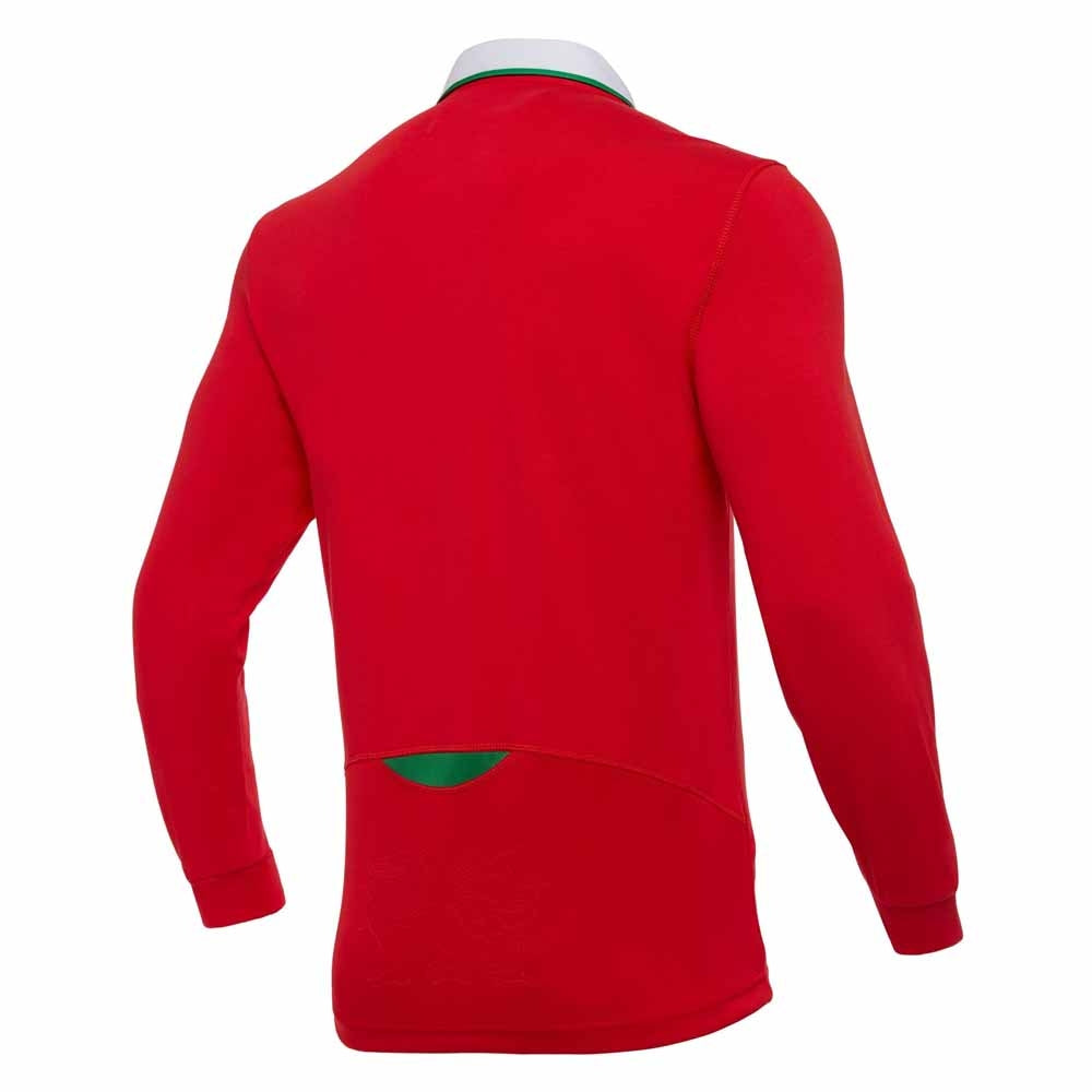2020-2021 Wales Home LS Cotton Rugby Shirt Product - Football Shirts Macron   
