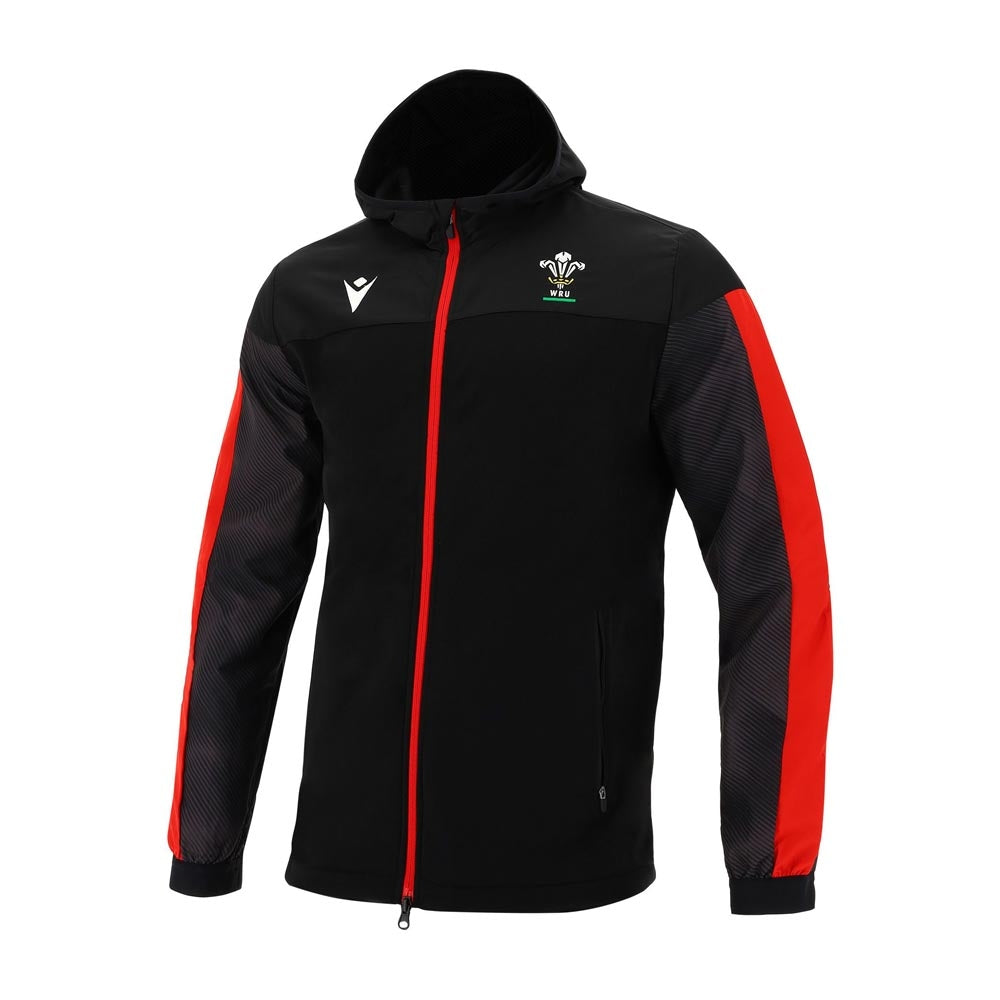 2020-2021 Wales Full Zip Hooded Sweatshirt (Black) Product - Sweat Tops Macron   