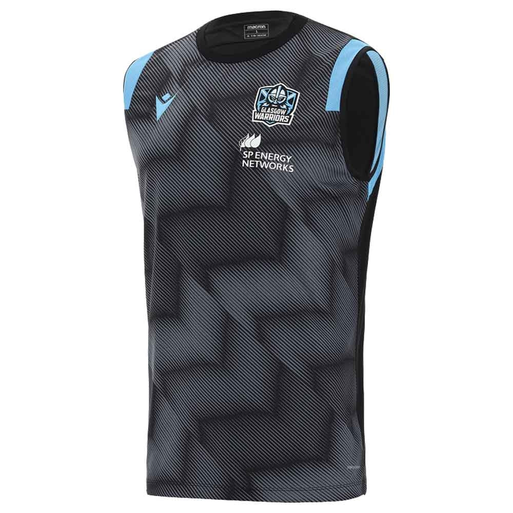 2021-2022 Glasgow Warriors Sleeveless Training Shirt (Black) Product - Football Shirts Macron   