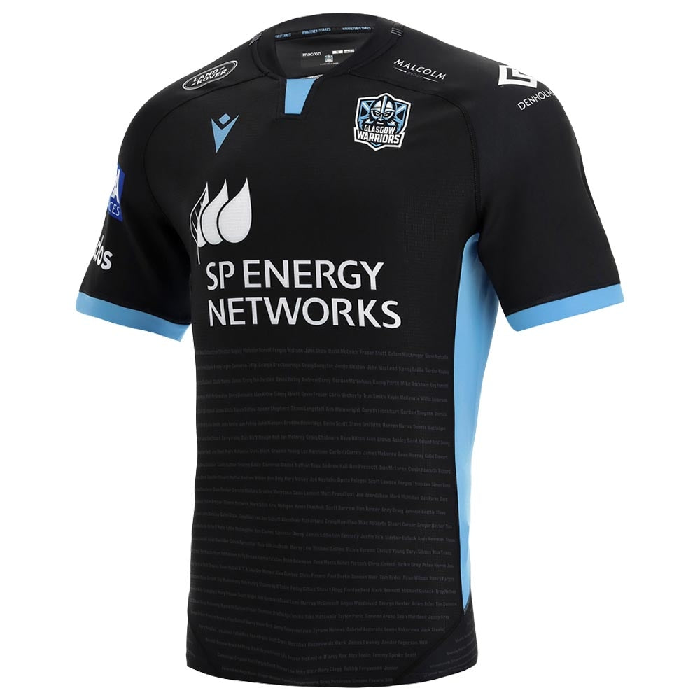 2021-2022 Glasgow Warriors Home Poly Rugby Shirt Product - Football Shirts Macron   
