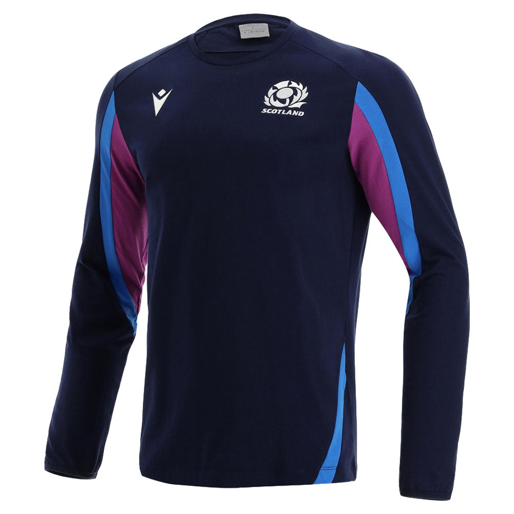 2021-2022 Scotland Official LS Travel Polycotton Shirt (Navy) Product - Football Shirts Macron   