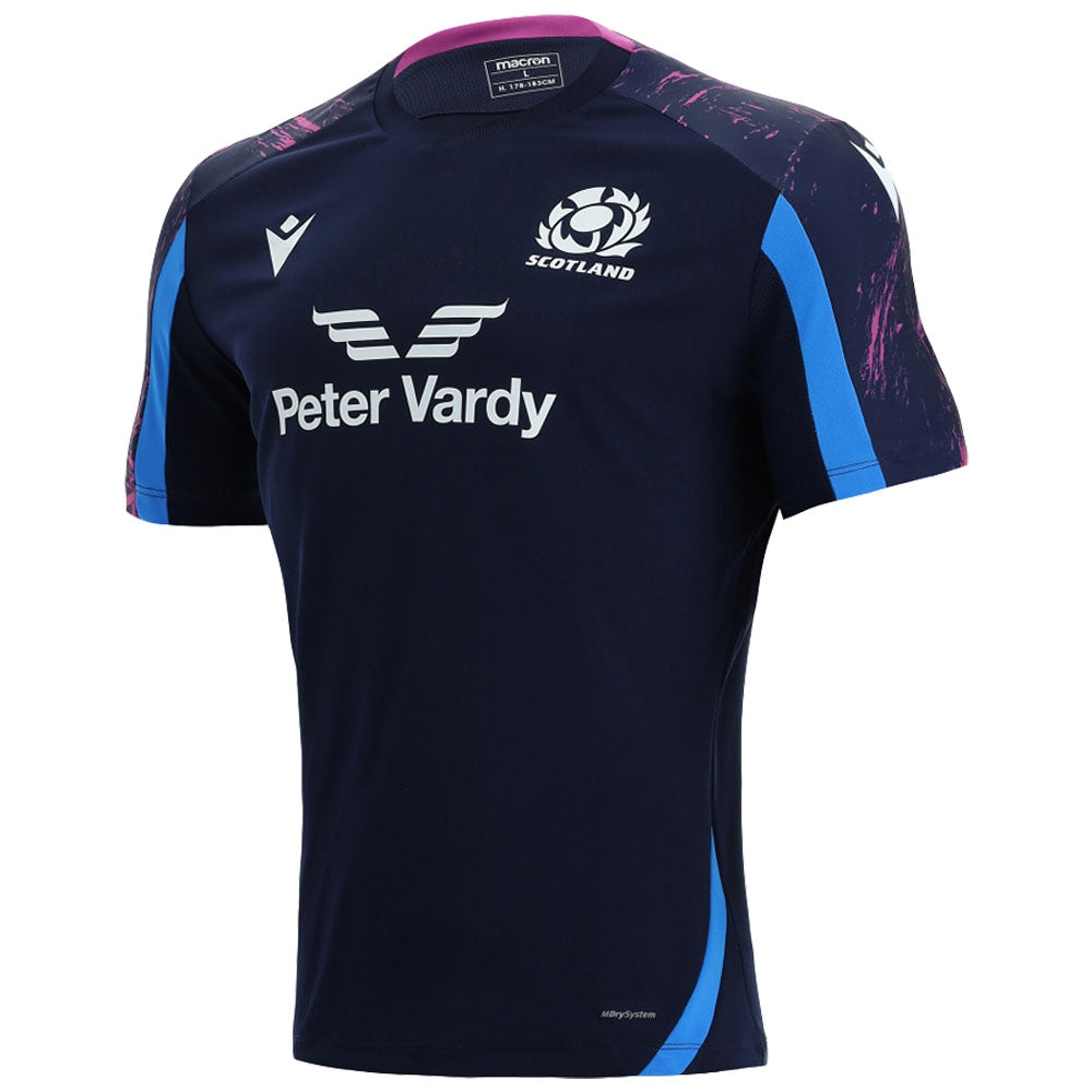 2021-2022 Scotland Poly Dry Gym T-Shirt (Navy) Product - Football Shirts Macron   