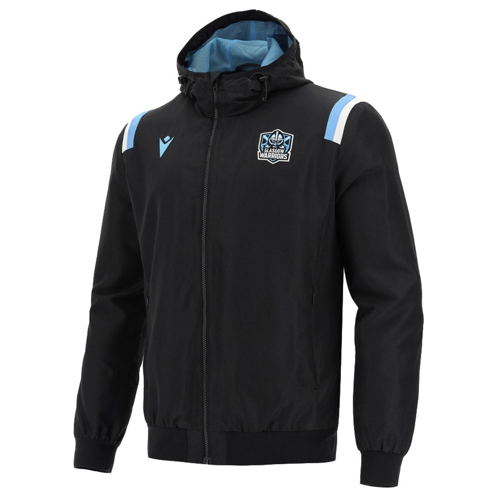 2021-2022 Glasgow Warriors Travel Micro Full Zip Hooded Sweatshirt Product - Hoodies Macron   
