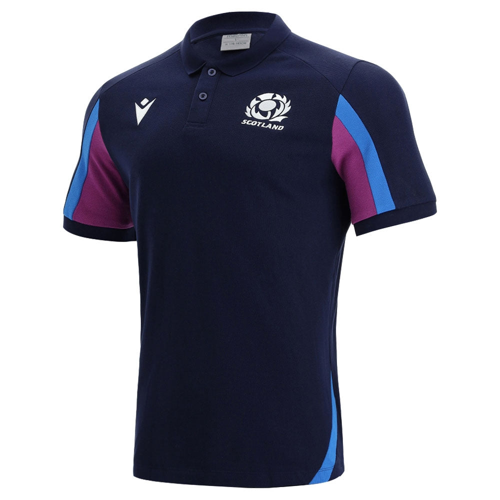 2021-2022 Scotland Official Polycotton Polo Shirt (Navy) Product - Polo Shirts Macron   