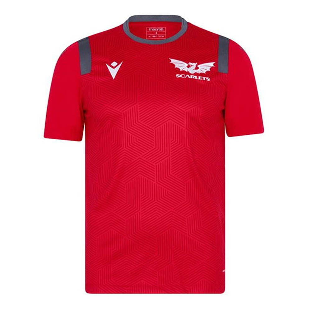 2021-2022 Scarlets Rugby Training Shirt (Red) Product - Training Shirts Macron   