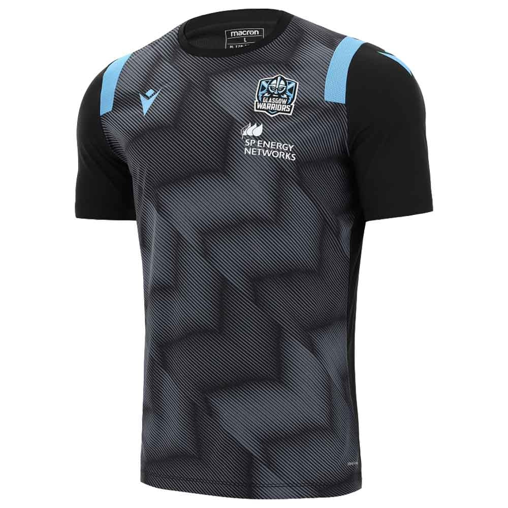 2021-2022 Glasgow Warriors Player Poly Shirt (Black) Product - T-Shirt Macron   