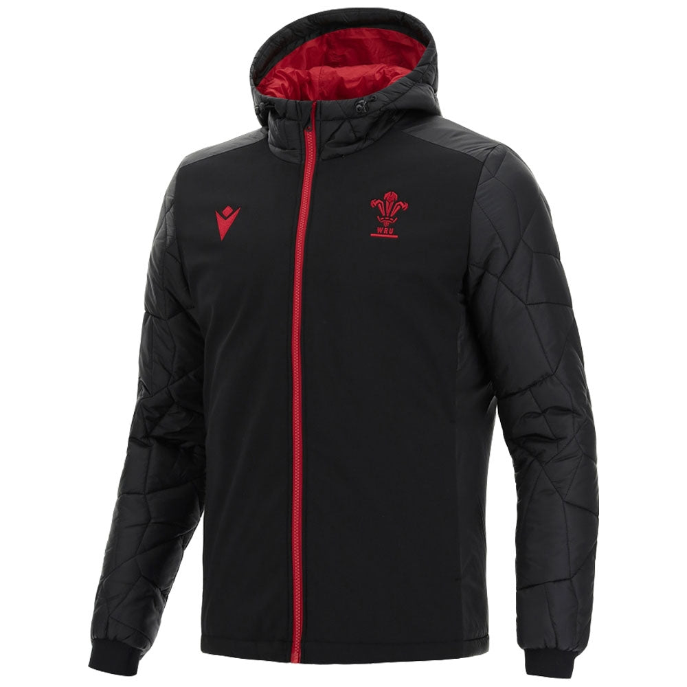2021-2022 Wales Padded Bomber Jacket (Black) Product - Jackets Macron   