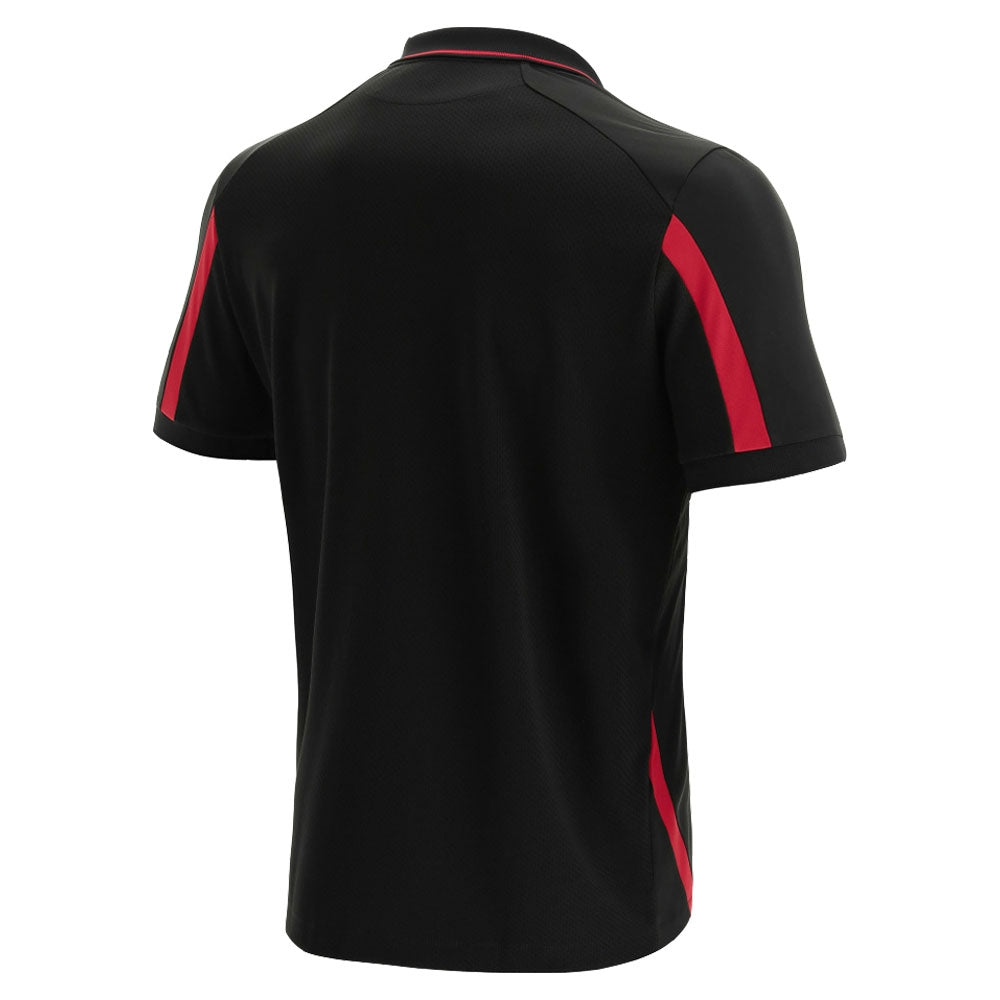 2021-2022 Wales Player Tech Polo Shirt (Black) Product - Polo Shirts Macron   