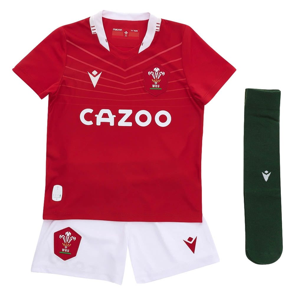 2021-2022 Wales Home Baby Kit Product - Football Shirts Macron   