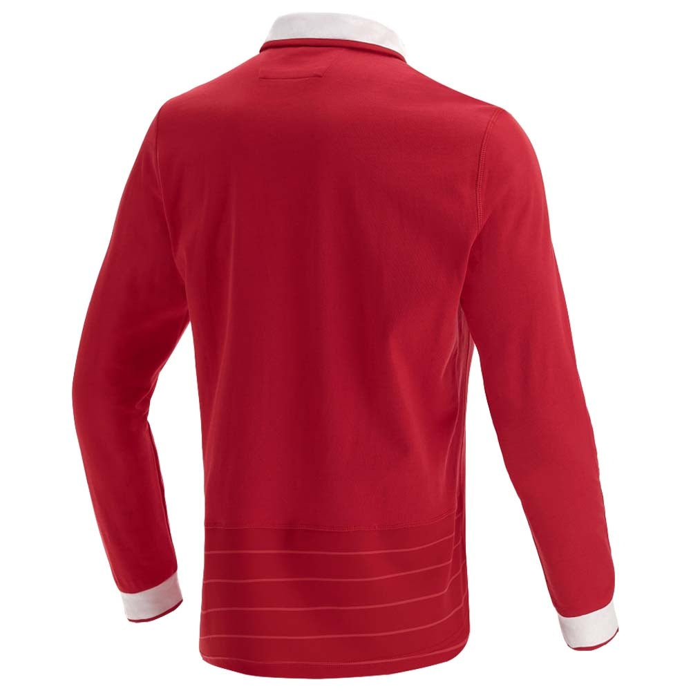 2021-2022 Wales Home LS Cotton Rugby Shirt Product - Football Shirts Macron   