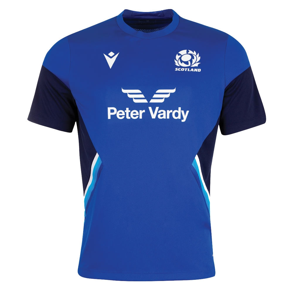 2022-2023 Scotland Training Gym T-Shirt (Royal) (Your Name) Product - Hero Shirts Macron   
