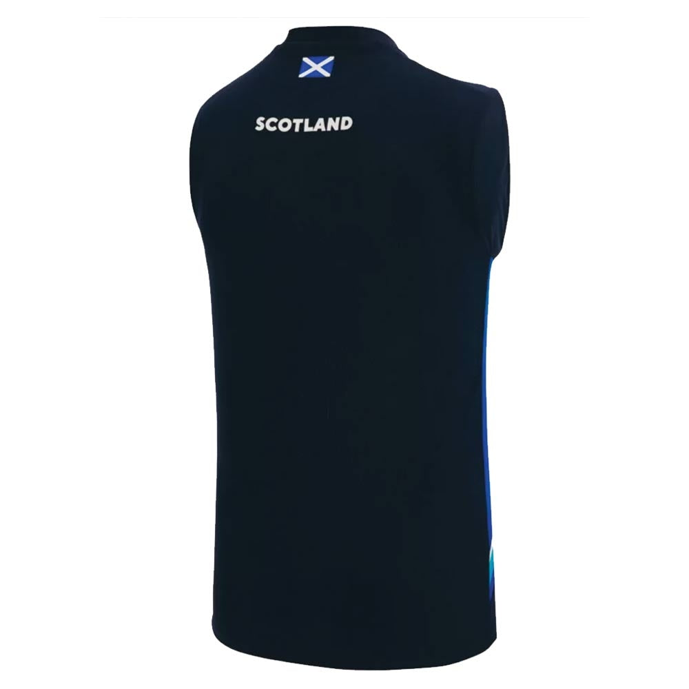 2022-2023 Scotland Sleeveless Gym Shirt (Navy) Product - Sleeveless Macron   