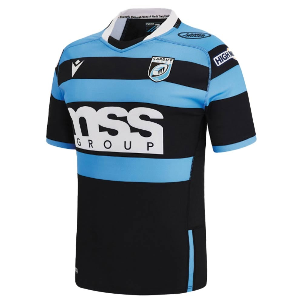 2022-2023 Cardiff Blues Home Rugby Shirt (Kids) (Your Name) Product - Hero Shirts Macron   