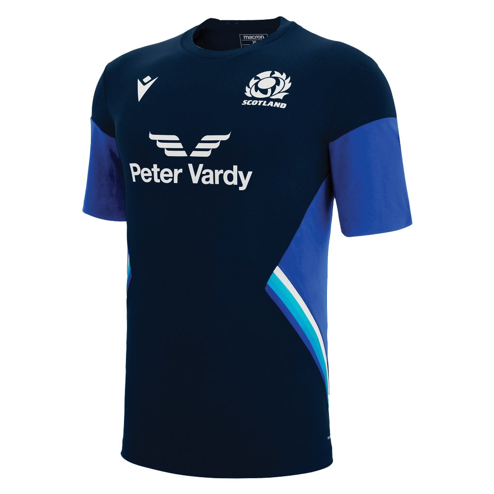 2022-2023 Scotland Player Gym Training T-Shirt (Navy) (Your Name) Product - Hero Shirts Macron   