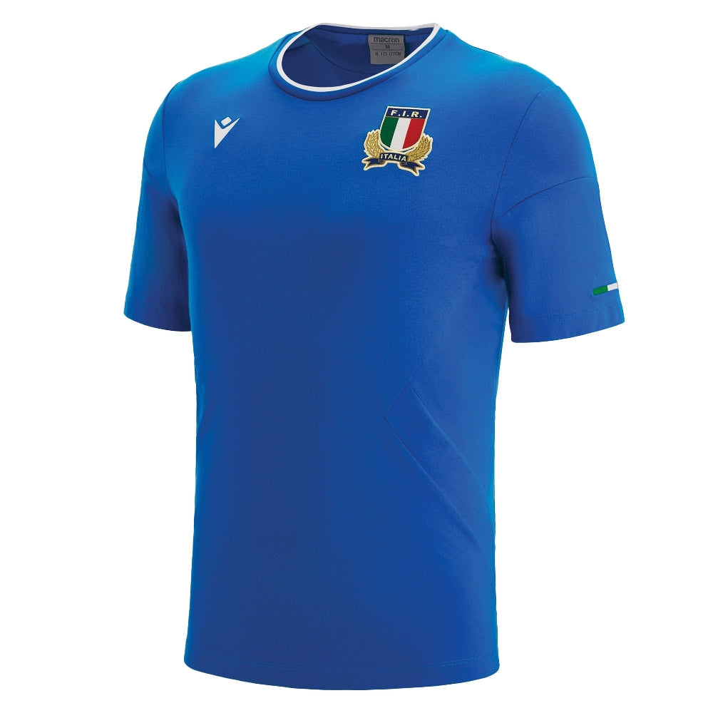 2022-2023 Italy Player Travel T-Shirt (Blue) (Your Name) Product - Hero Shirts Macron   