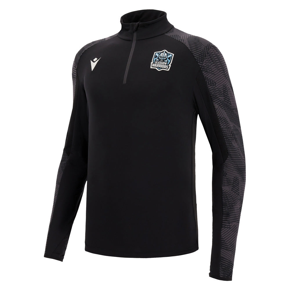 2022-2023 Glasgow Warriors Half Zip Softshell Jacket (Black) Product - Jackets Macron   