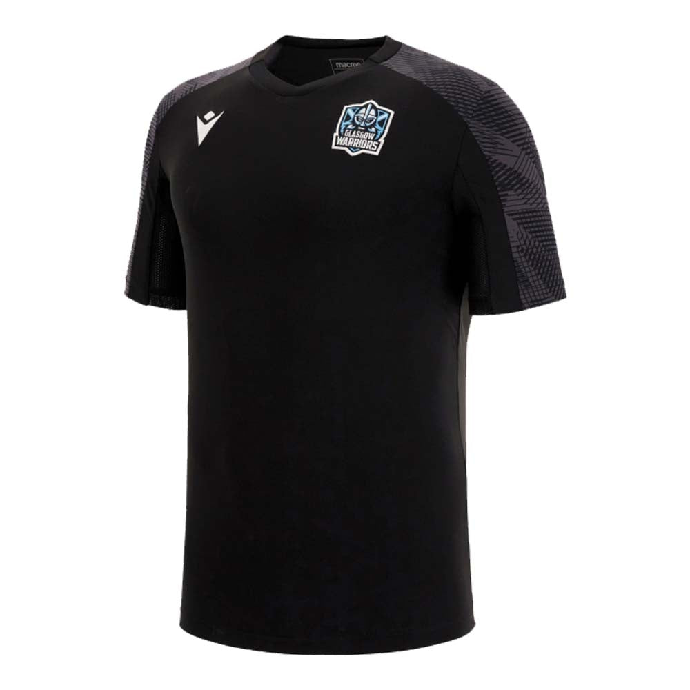 2022-2023 Glasgow Warriors Poly Training Gym Shirt (Black) Product - Training Shirts Macron   