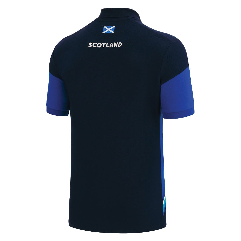 2022-2023 Scotland Travel Polycotton Polo Shirt (Navy) Product - Polo Shirts Macron   