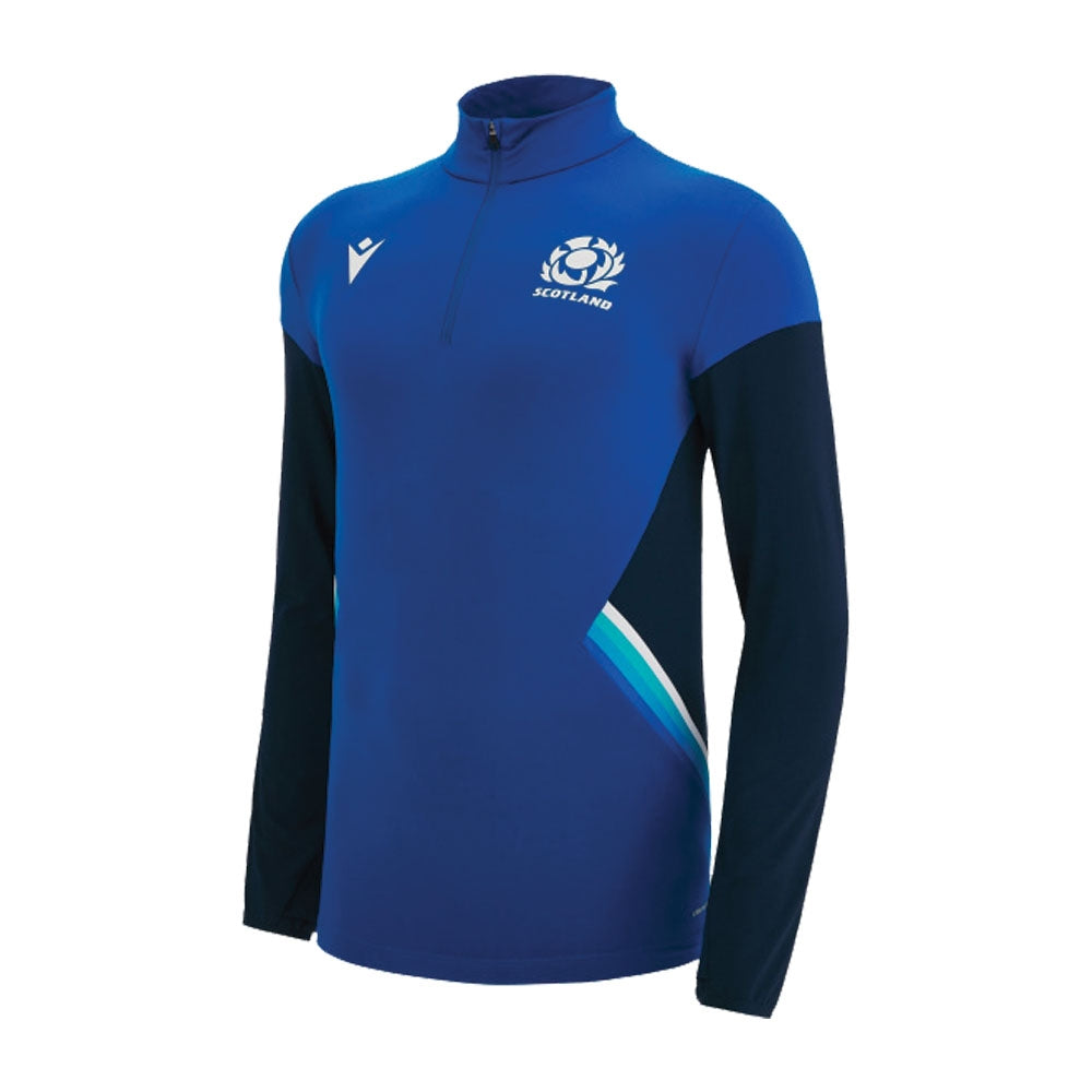 2022-2023 Scotland Travel Quarter Zip Softshell Top (Royal) Product - Training Tops Macron   