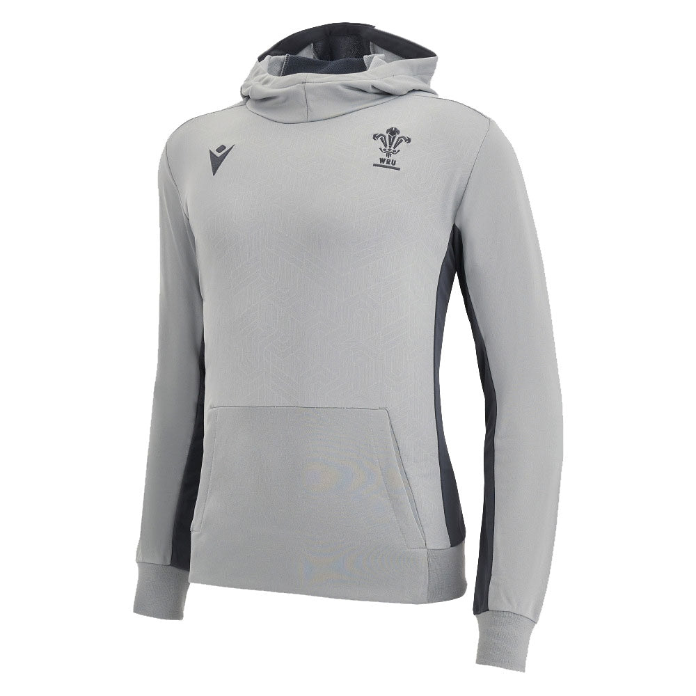 2022-2023 Wales Rugby Travel Hoody (Silver) Product - Hoodies Macron   