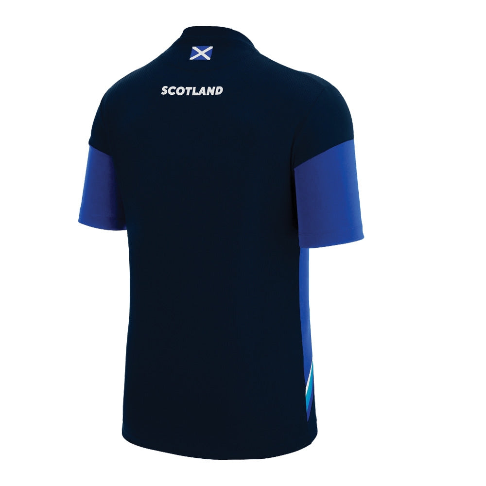 2022-2023 Scotland Travel Polycotton Shirt (Navy) (Your Name) Product - Hero Shirts Macron   