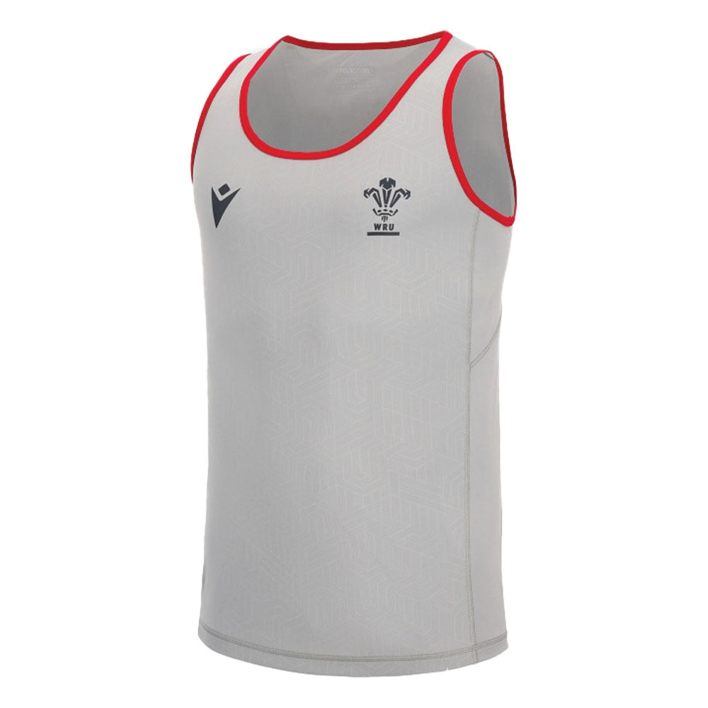2022-2023 Wales Training Gym Vest (Grey) Product - Training Shirts Macron   