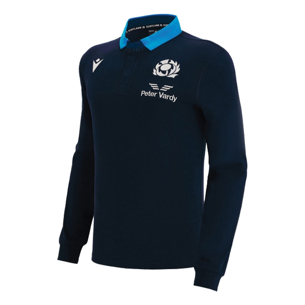 2022-2023 Scotland LS Home Cotton Rugby Shirt (Kids) Product - Football Shirts Macron   