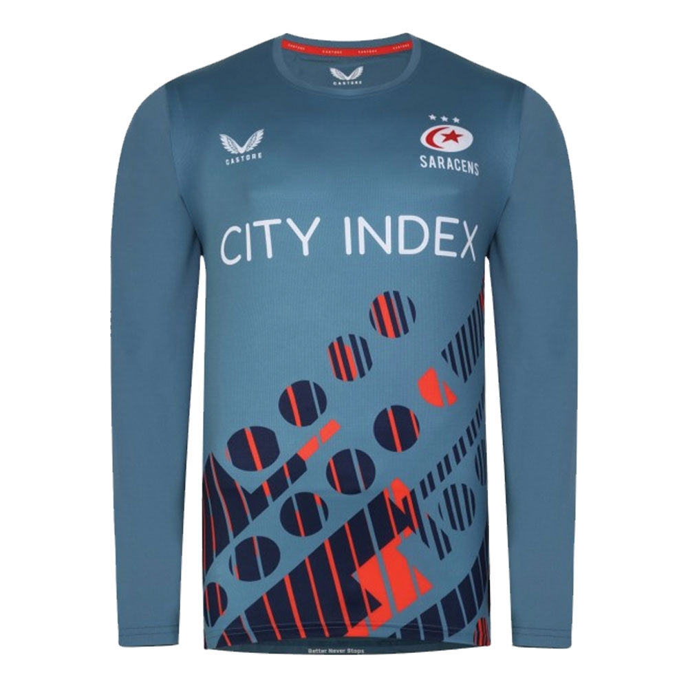 2022-2023 Saracens LS Training Tee (Navy)_0