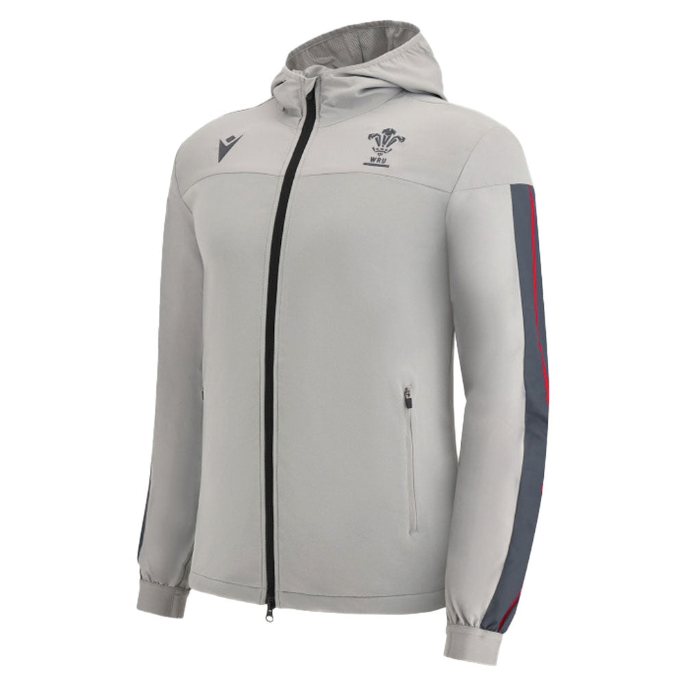 2022-2023 Wales Rugby Travel Full Zip Track Top (Grey) Product - Jackets Macron   