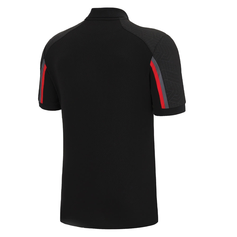 2022-2023 Wales Travel Polo Shirt (Black) Product - Polo Shirts Macron   