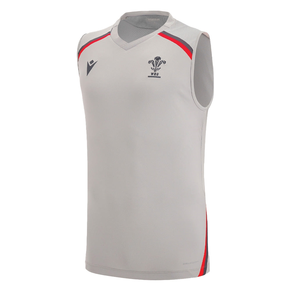 2022-2023 Wales Rugby Training Sleeveless Shirt (Grey) Product - Sleeveless Macron   