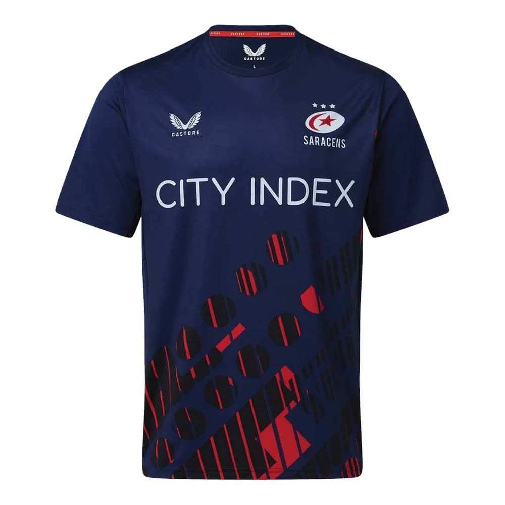 2022-2023 Saracens SS Training Tee (Navy) Product - Training Shirts Castore   