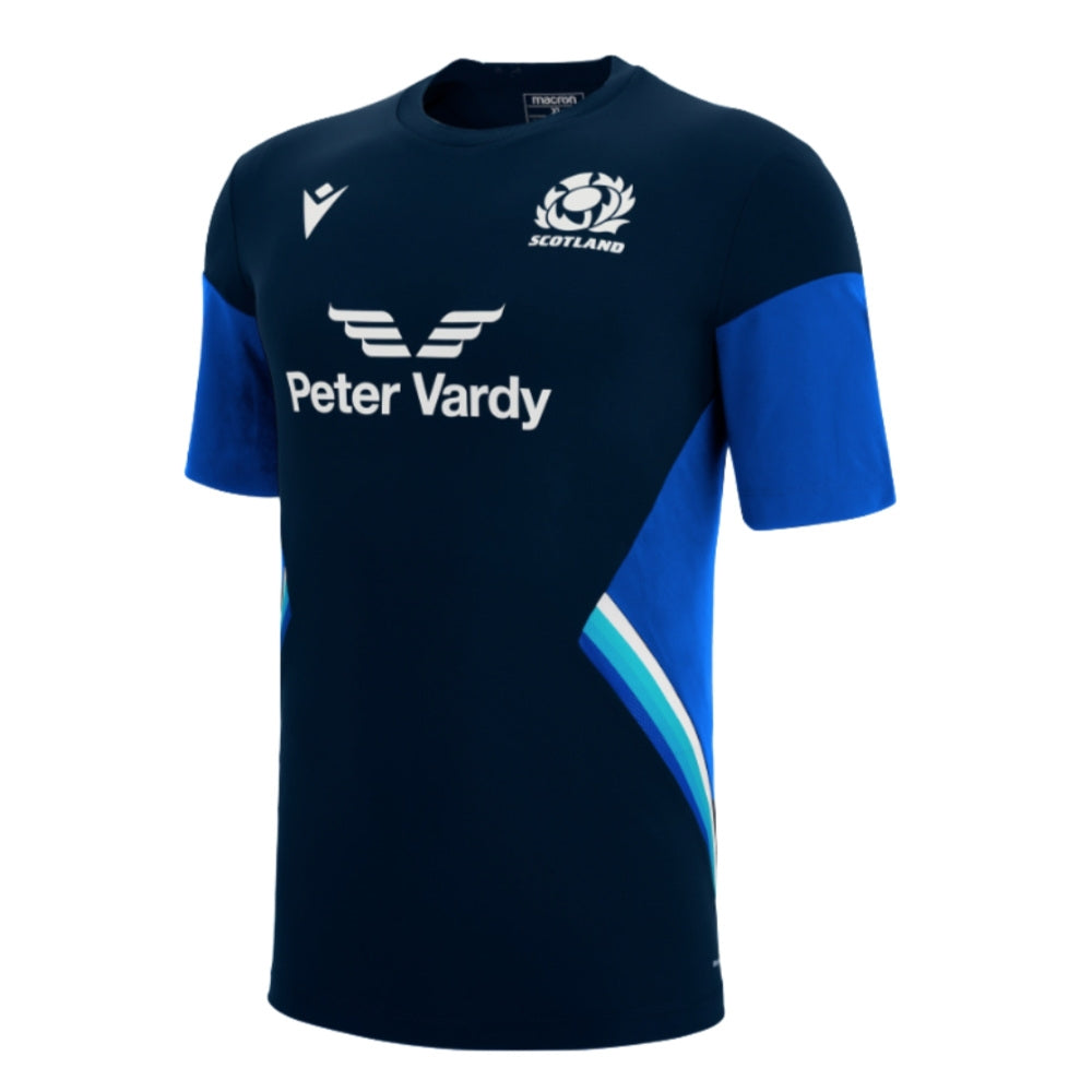 2022-2023 Scotland Rugby Training Tee (Navy) - Kids Product - Training Shirts Macron   