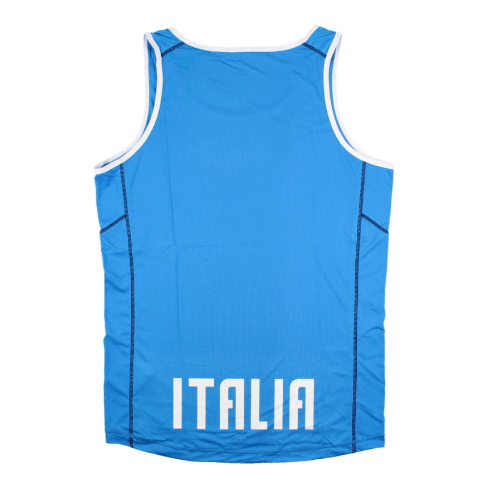 2022-2023 Italy Sleeveless Rugby Vest (Blue) (Your Name) Product - Hero Shirts Macron   