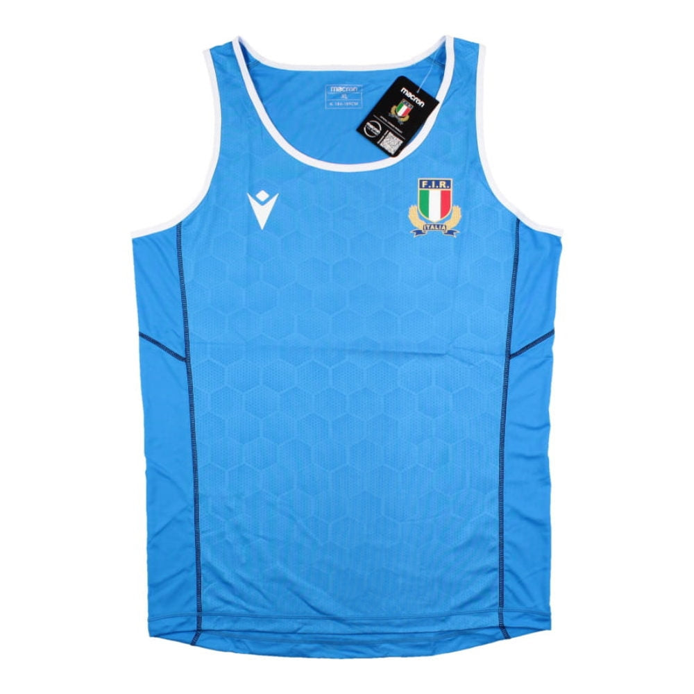 2022-2023 Italy Sleeveless Rugby Vest (Blue) Product - Sleeveless Macron   