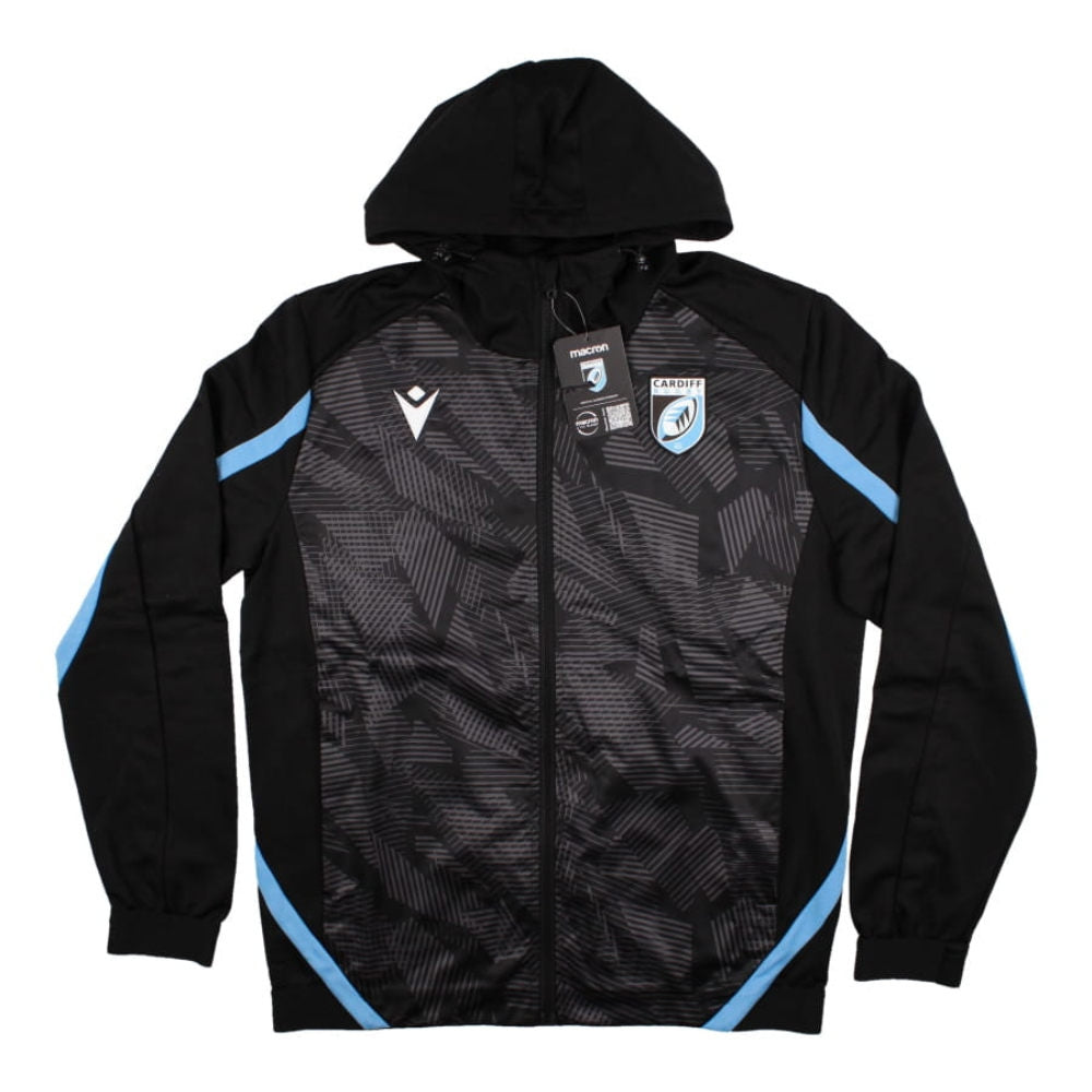 2022-2023 Cardiff Blues Warm Up JACKET (Black) Product - Jackets Macron   