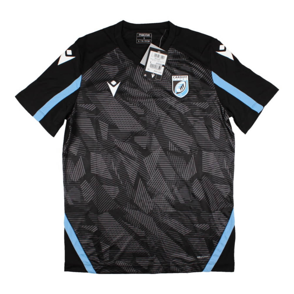 2022-2023 Cardiff Blues Gym Training Shirt (Black) Product - Training Shirts Macron   