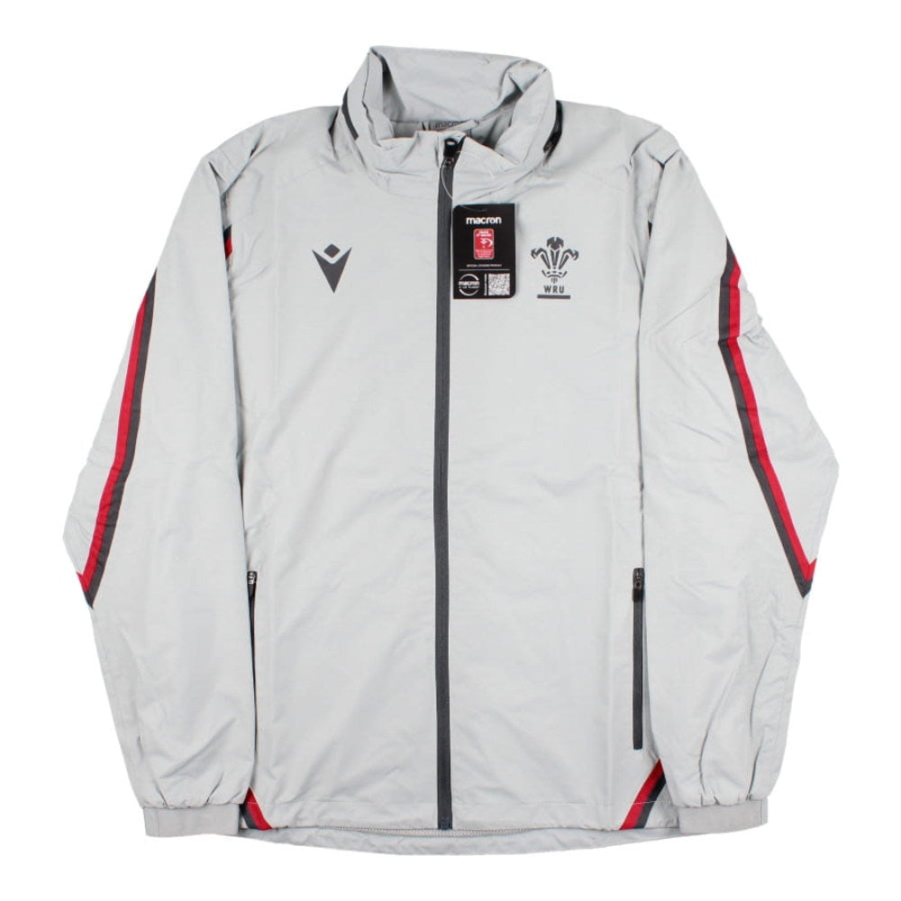 2022-2023 Wales Waterproof Rugby Jacket (Grey) Product - Jackets Macron   