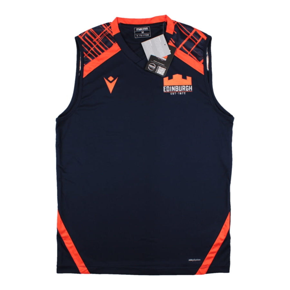 2022-2023 Edinburgh Rugby Sleeveless Gym Shirt (Navy) Product - Sleeveless Macron   