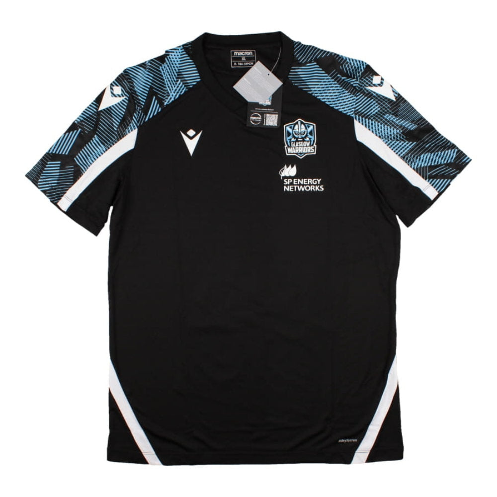 2022-2023 Glasgow Warriors Gym Training Shirt (Black) Product - Training Shirts Macron   